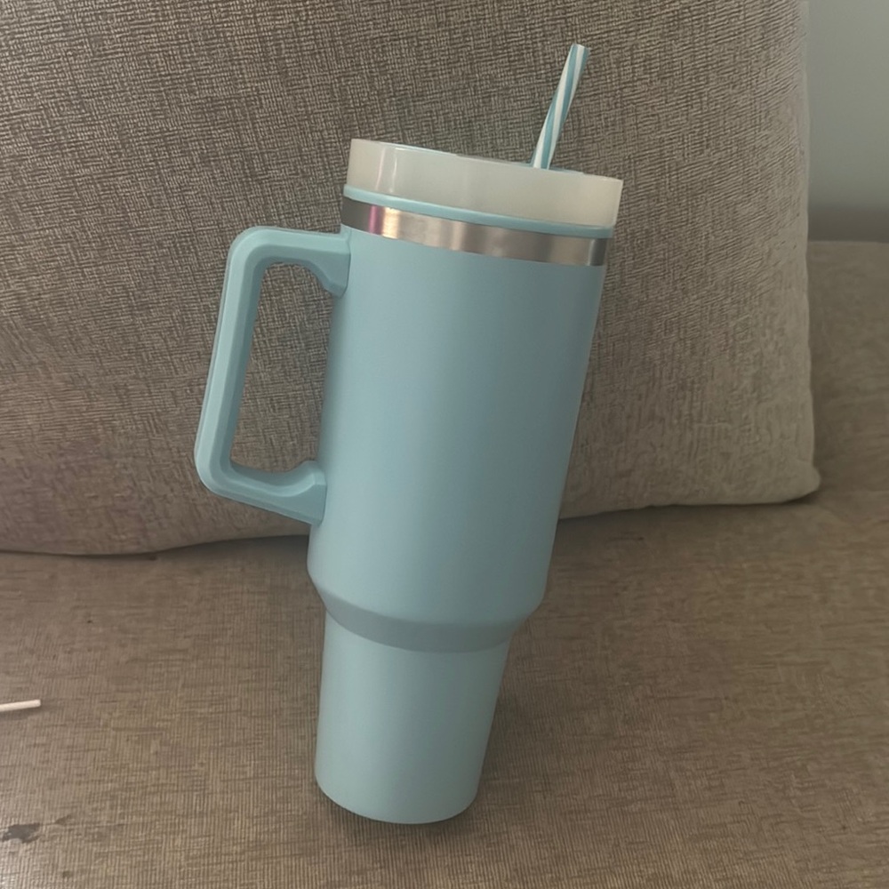 Blue Insulated Travel Mug with Handle